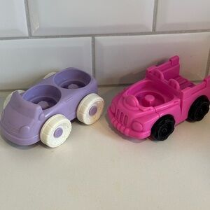 Fisher price little people vintage Toy Car Set - Pink & Lavender Plastic